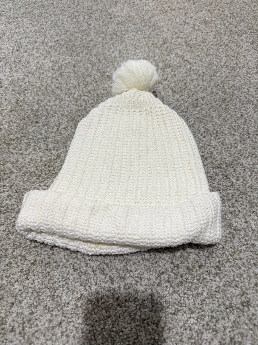 Love Your Melon Cream/White Pom-Pom Knit Beanie